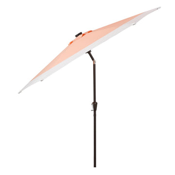 Spencer 9 ft. Classic Coastal 2-Tone Solar LED Market Patio Umbrella - JONATHAN Y